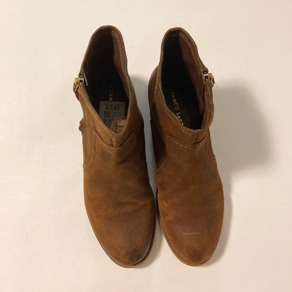 Franco Sarto Kelvin Tan Leather Ankle Boots size 8 - Picture 5 of 16